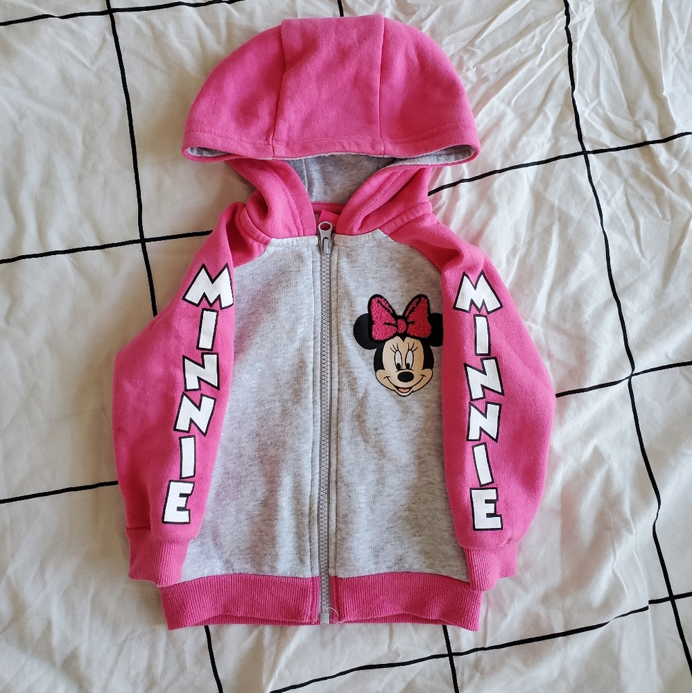 Disney Minnie Mouse Zip Up Hoodie Size 2T